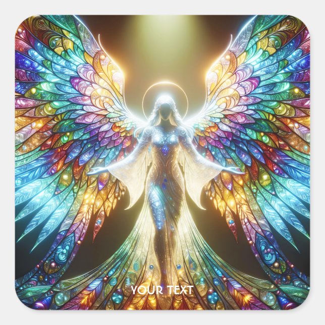 Pegatina Cuadrada Fantasy Cute Vibrant Angel Light (Anverso)
