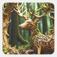 Fantasy Cute Wooden Carving Deer