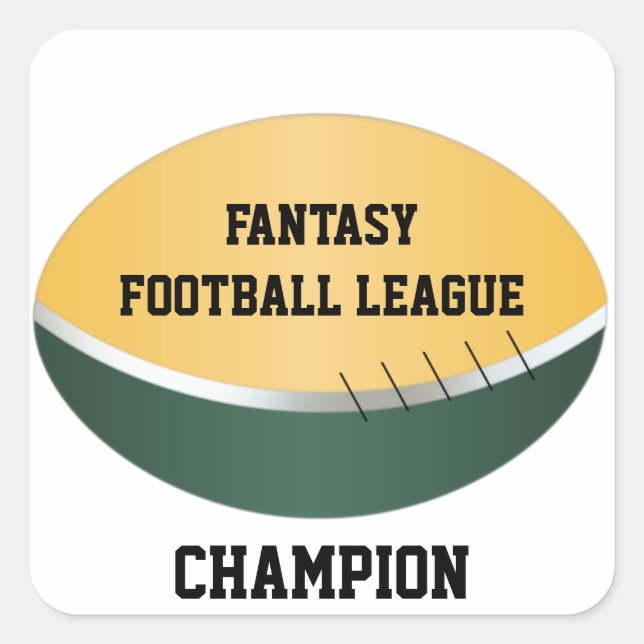 Pegatina Cuadrada Fantasy Football League (personalizable) (Anverso)