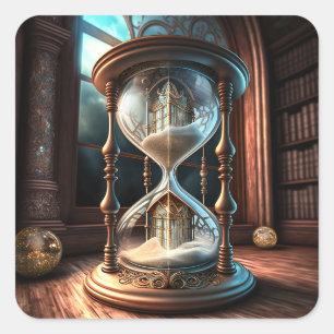 Pegatina Cuadrada Fantasy Hourglass