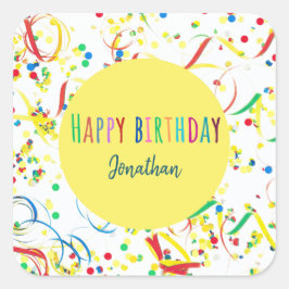 Pegatina Cuadrada Farbenfrohe Konfetti Sticker Custom Aufkleber 