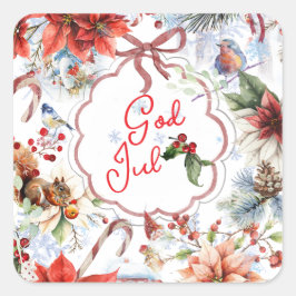 Pegatina Cuadrada Färglös julfoto-dekorativ fyllning kudde