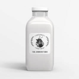 Pegatina Cuadrada Farm Name | Wreath | Goat Cheese Milk | Vintage