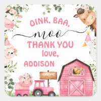 Farm Pink Barn Tractor Cumpleaños Gracias