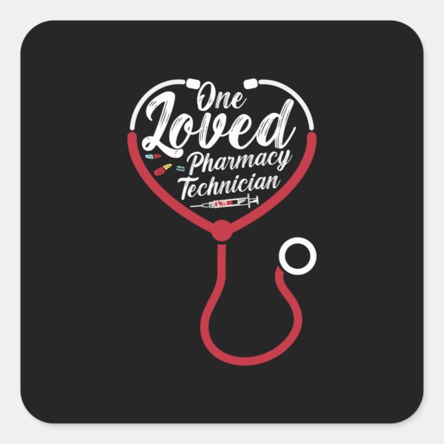 Pegatina Cuadrada Farmacéutico Amado Farmacéutico Farmacéutico Farma (Anverso)