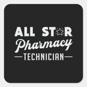 Pegatina Cuadrada Farmacéutico de Star
