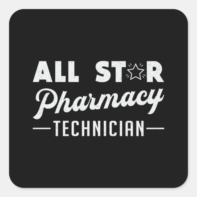 Pegatina Cuadrada Farmacéutico de Star (Anverso)