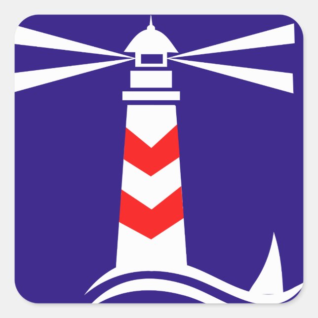 Pegatina Cuadrada Faro (Anverso)
