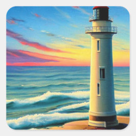 Pegatina Cuadrada Faro