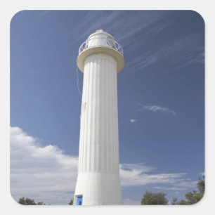 Pegatina Cuadrada Faro Clarence Head, Yamba, Nuevo Sur