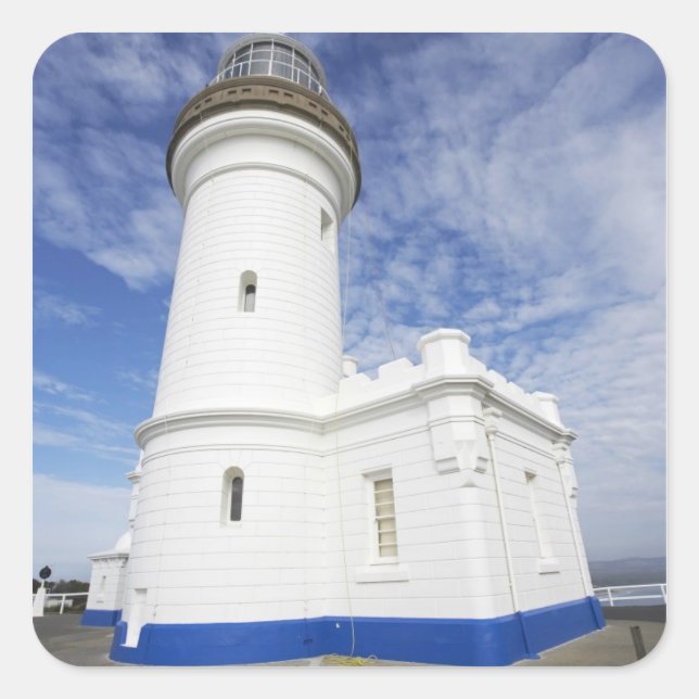 Pegatina Cuadrada Faro de Cabo Byron, Cabo Byron (Australia's (Anverso)
