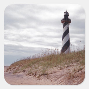 Pegatina Cuadrada Faro de Cape Hatteras