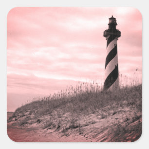 Pegatina Cuadrada Faro de Cape Hatteras
