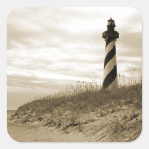 Pegatina Cuadrada Faro de Cape Hatteras