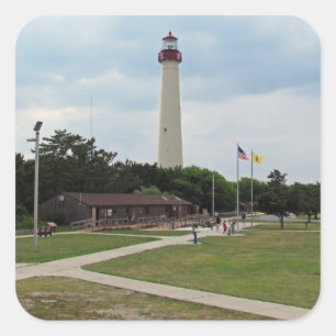 Pegatina Cuadrada Faro de Cape May
