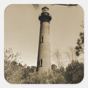 Pegatina Cuadrada Faro de Currituck
