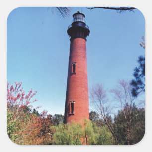 Pegatina Cuadrada Faro de Currituck