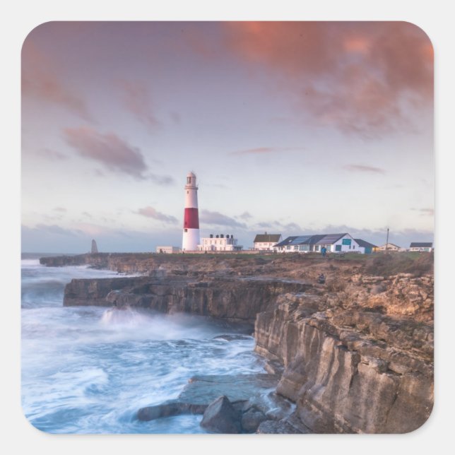 Pegatina Cuadrada Faro de Inglaterra (Anverso)