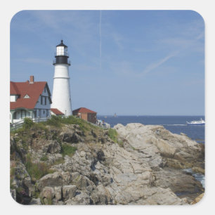 Pegatina Cuadrada Faro de Portland Head, Cape Elizabeth,Maine,