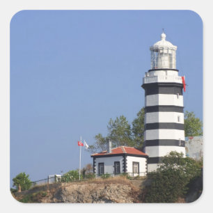 Pegatina Cuadrada Faro de Şile, Estambul, Turquía