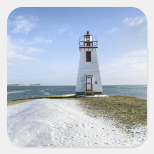 Pegatina Cuadrada Faro el   Nuevo Brunswick de Arran de la pulgada