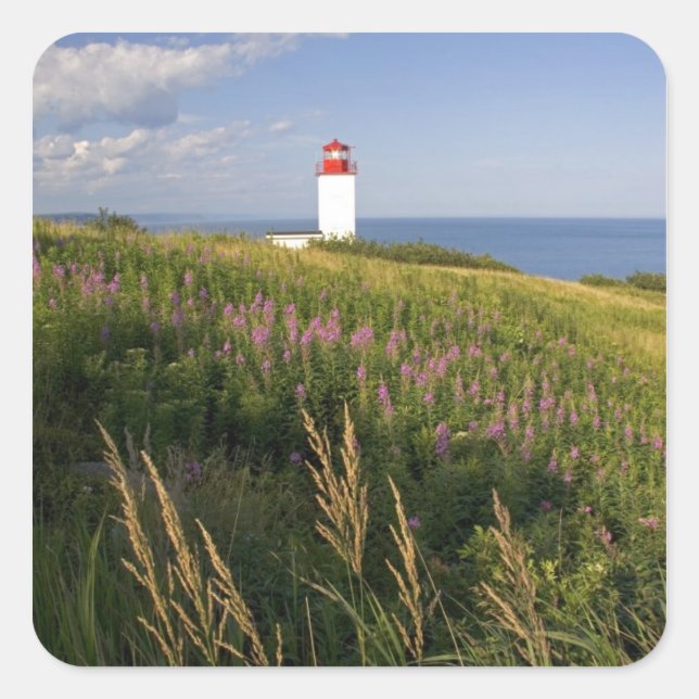 Pegatina Cuadrada Faro en St. Martins, Nuevo Brunswick, 2 (Anverso)