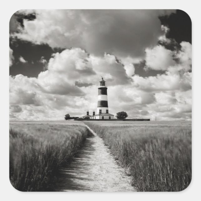 Pegatina Cuadrada Faro Happisburgh (Anverso)