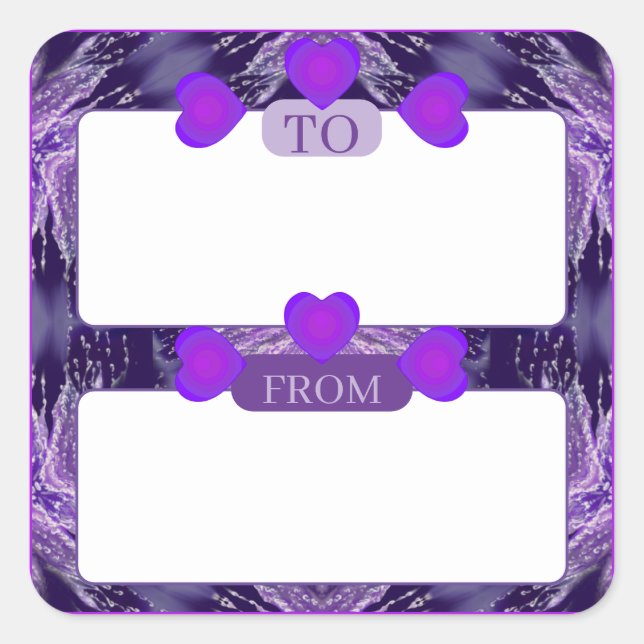 Pegatina Cuadrada Faro morado de lluvia (Anverso)