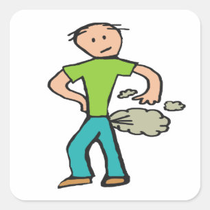 Pegatina Cuadrada Farting Man