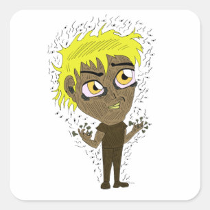 Pegatina Cuadrada Farty Fingers Chibi