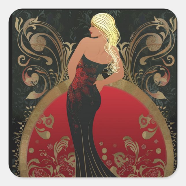 PEGATINA CUADRADA FASHION-ESQUE #4 (Anverso)