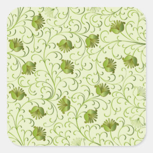 Pegatina Cuadrada Fashion floral retro elegante de Guay