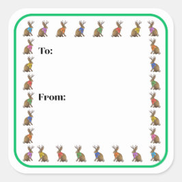 Pegatina Cuadrada Fashion Forward Jackalope Sticker