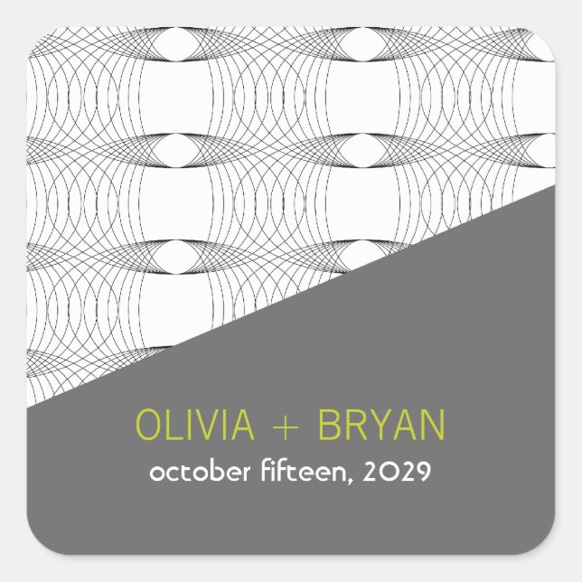 Pegatina Cuadrada fatfatin Mod Rings 01 Pegatinas a favor de la boda (Anverso)