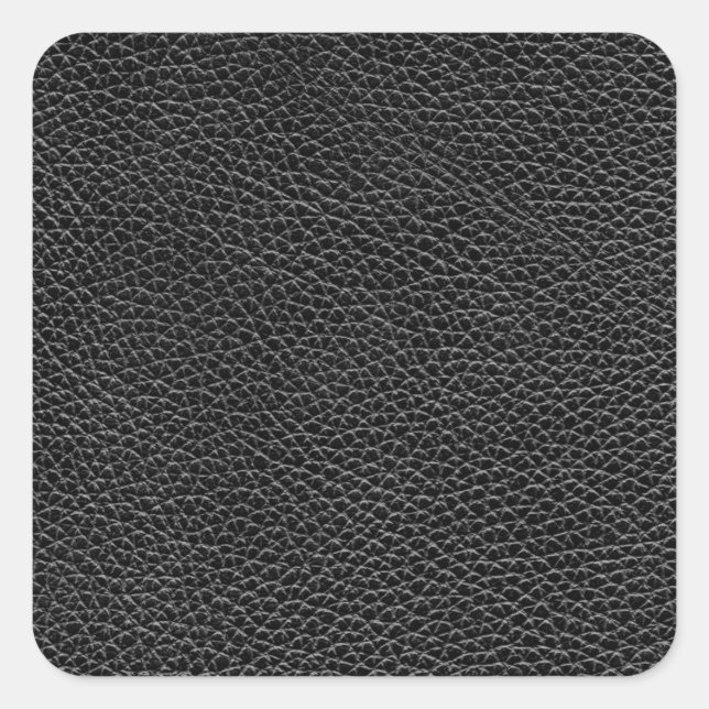 Pegatina Cuadrada Faux Black Leather (Anverso)