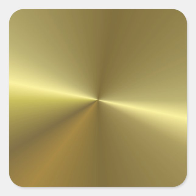 Pegatina Cuadrada Faux Gold Metallic Look Blank Template Trendy (Anverso)