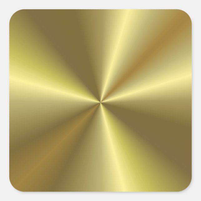 Pegatina Cuadrada Faux Gold Metallic Look Blank Template Trendy (Anverso)