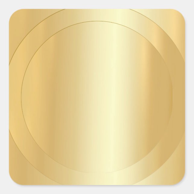 Pegatina Cuadrada Faux Gold Modern Añadir tu plantilla de texto en b (Anverso)