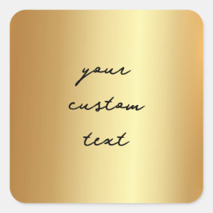 Pegatina Cuadrada Faux Gold Tu Personalizado Texto Aquí Glamour Temp