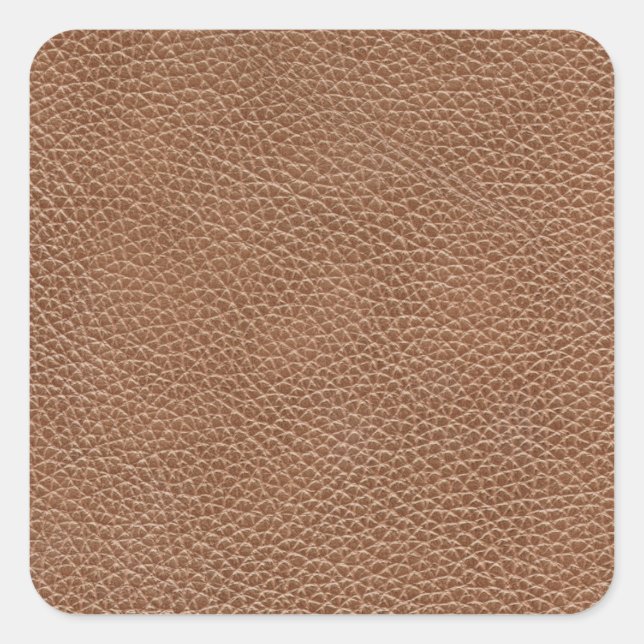 Pegatina Cuadrada Faux Leather Natural Brown (Anverso)