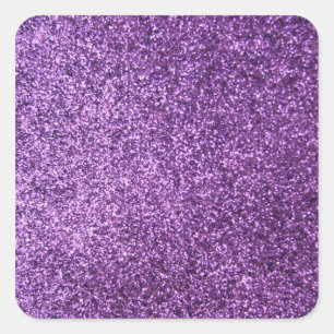 Pegatina Cuadrada Faux Purple Purpurina
