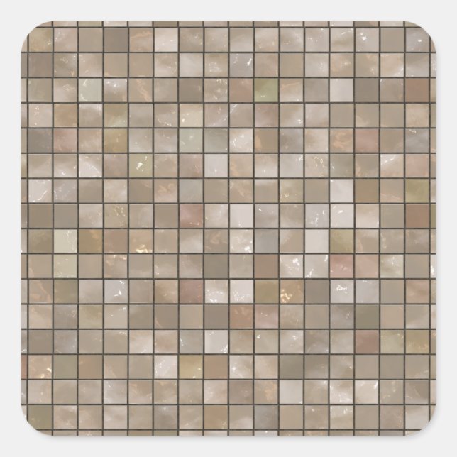 Pegatina Cuadrada Faux Tan Floor Tile Image (Anverso)