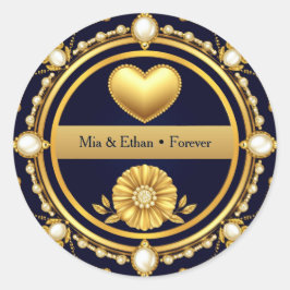 Pegatina Cuadrada 💙 Favor de agradecimiento de boda azul marino 💙