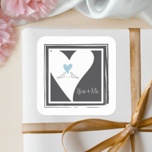 Favor de boda de corazón azul claro de pájaros de