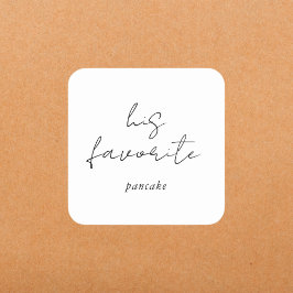 Pegatina Cuadrada Favor de Boda Editable Script Moderno Su Favorito
