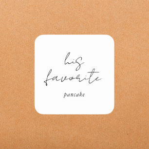 Pegatina Cuadrada Favor de Boda Editable Script Moderno Su Favorito
