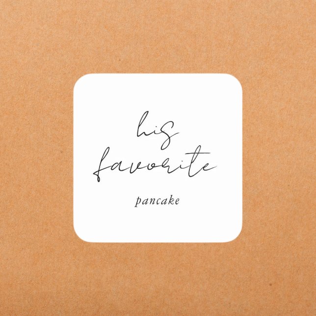 Pegatina Cuadrada Favor de Boda Editable Script Moderno Su Favorito (Modern script wedding favor sticker adds a sweet personalized touch to wedding thank you gifts.)