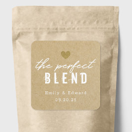 Pegatina Cuadrada Favor de café de boda moderno The Perfect Blend
