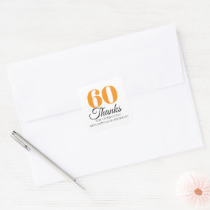 Pegatina Cuadrada Favor de cumpleaños 30 40 50 60 70 80