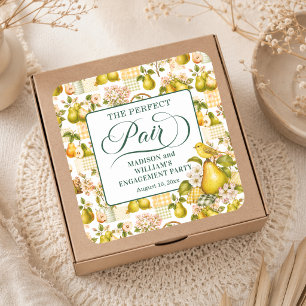 Pegatina Cuadrada Favor de fiesta de compromiso The Perfect Pair